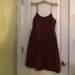 J. Crew red / black Stripe Dress size M
